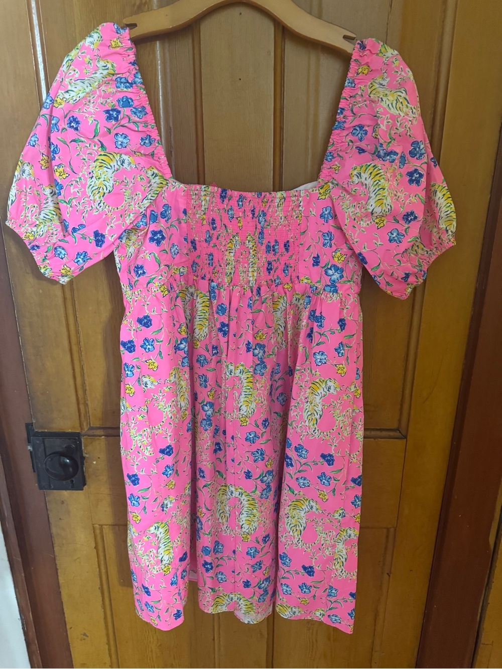 Lilly Pulitzer Pink Floral Sundress with Blue & Yellow Blooms